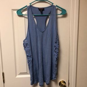 Lace Accent V-neck Racerback Tank